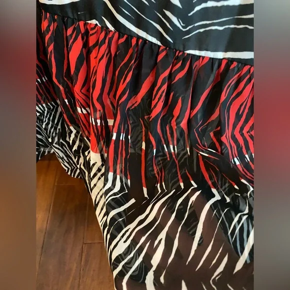 SOLD - Zara Animal Zebra Print Floaty Contrast Dress - Picture 8 of 9